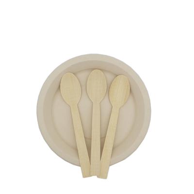 China Eco-Friendly Factory Wholesale Bamboo Spoons Recyclable Fruit Party Biodegradable Disposable Environmental Spoon for sale