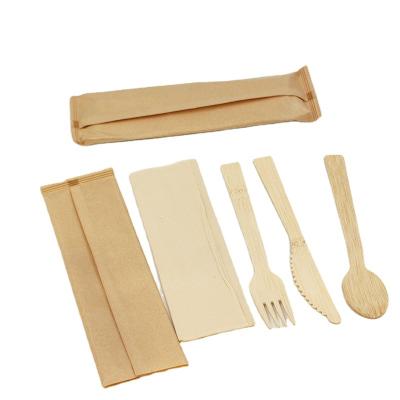 China OEM Natural Bamboo Disposable Utensils 100 Set Sustainable Biodegradable Compostable Utensils (50 Forks 25 Spoons 25 Knives) for sale