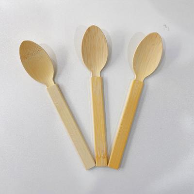 China 100% Natural Natural Bamboo Cutlery Eco Friendly Feeding Food Grade Hot Selling Iced Milk Disposable Detachable Bamboo Spoon for sale