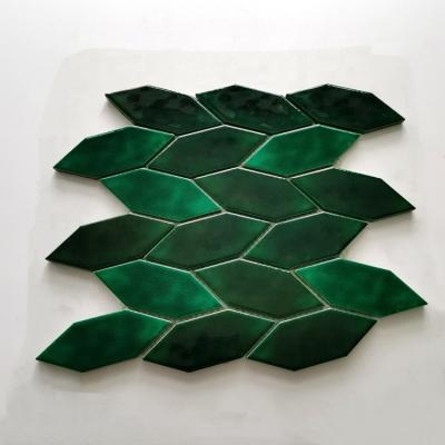 China Modern Wholesale Glossy Hexagon Feature Wall Mosaic Tile Sheet for sale