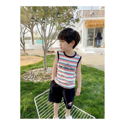 China Summer Breathable Multicolor Popular New Products Cotton Fabric 100% Guarantee Quality Striped Vest for sale