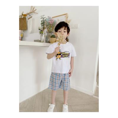 China Good Price Casual Multicolor 100% Cotton Summer Stylish Short Sleeve Set For Kid for sale