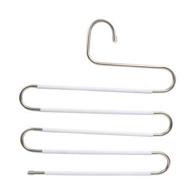 China Universal Space Saver Anti Slip Space Saving Metal Scarf Towel Hanger 5 Layer Cloth Hanger for sale