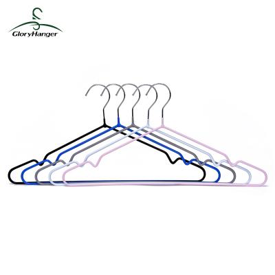 China Hot Sale PVC Metal Coat Hanger Anti-Slip Anti-Slip Clothes Hanger Short Hangers for sale