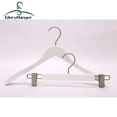 China Anti-slip Customized Luxury Wooden Hanger , White Wooden Hangers For Coat for sale