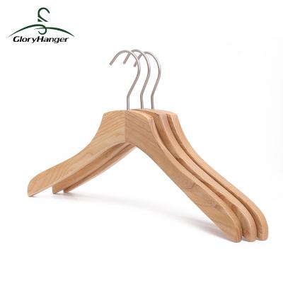 China Fancy anti-slip wholesale white flat head good quality wooden hanger for sale