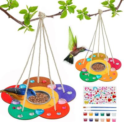 China Children Coloring Toy Kids Arts and Crafts Bird Feeders For Outdoors 2 Packs DIY Painting Wooden Kits Outdoor Toys For Boys Girls for sale