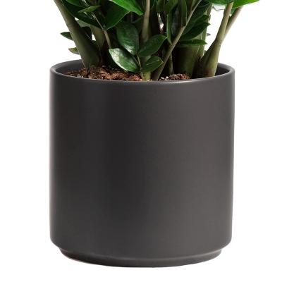 China Art Deco Classic 12 Inch Ceramic Planter Cylinder Plant Pot For House Plants And Indoor Plants for sale