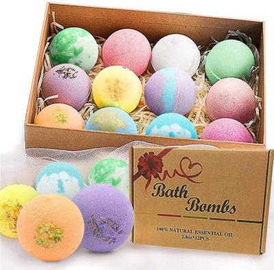 China Relaxing Bath Bombs Gift Set 12 Made Butter Dry Skin Moisturizing Perfect For Bubble Spa Bath Bombs for sale