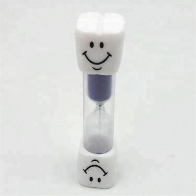 China ABS material+PC tube+Glass Mini Smile+Sand Maker 3 Minute Tooth Sand Timer Brushing Hourglass for sale