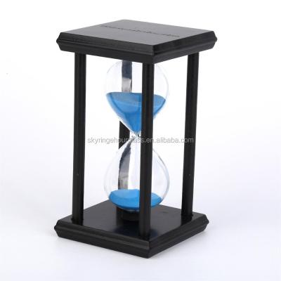 China New products Wood+glass+color sand house and garden sand timer hourglass best-selling wooden products for sale