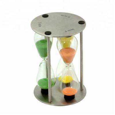 China Metal+Glass+Beads 3 Glass Factory Metal Hourglass Sand Timer 4 5 Minute for sale