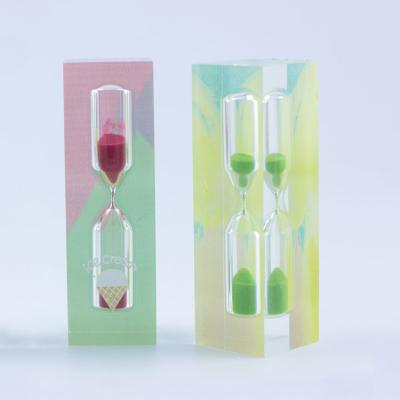 China Acrylic + Glass + Glass Beads Small Hourglass Sand Timers/Mini Acrylic Sand Hourglass/1 Min Timer for sale