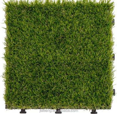 China Exterior Edges Landscape Grass Carpet Interlocking Artificial Grass Tile for sale