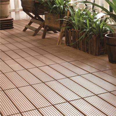 China New Design Tile Wood Plastic Composite Decking WPC Wood Look Exterior Flooring , Laminate Flooring for sale