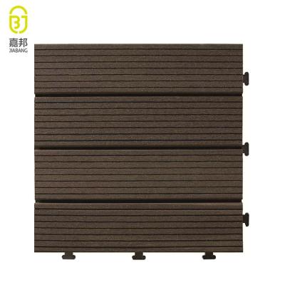 China New look wooden outdoor furniture flooring design wpc 4 slat decking tile for swimming pool surroundings for sale