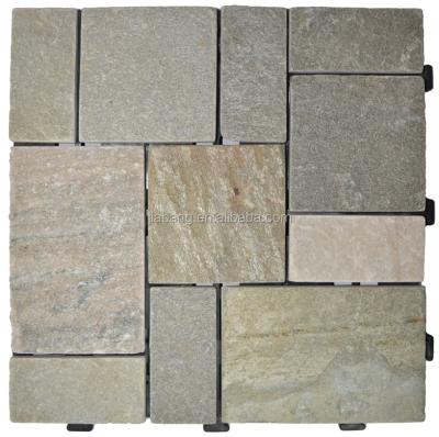 China interlocking deck natural stone stone garden building material slate flooring for outdoor for sale