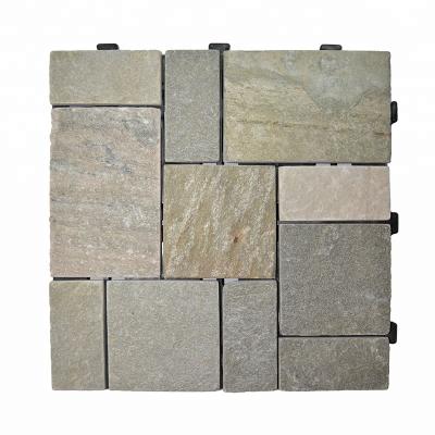 China Decoration Material Non Slip Pool 30x30 Surround Interlocking Natural Slate Floor Tiles for sale