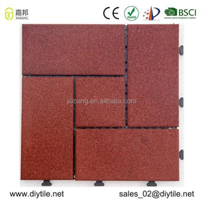 China Factory price of SBR rubber+PE+silicon reuse rubber flooring for outdoor rubber floor mat gym playground interlocking floor for sale