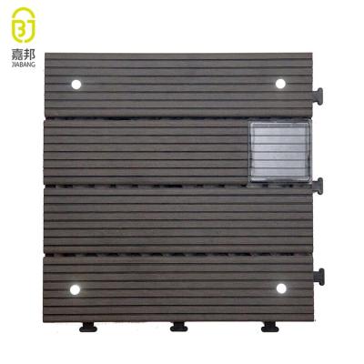 China White Solar Panel Low Price Outdoor Led Solar Tile Light WPC Panel Interlocking DIY Deck Tile for sale