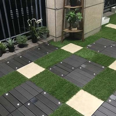 China Modern CE qualified lpower solar floor path led lightweight, WPC deck tile interlocking outdoor flooring for garden for sale