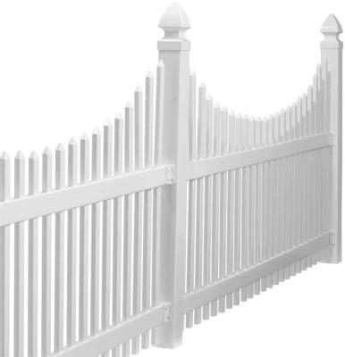 Cina Easily Assembled White Plastic Scallop Vinyl Fence PVC Fence Panel With Gate in vendita