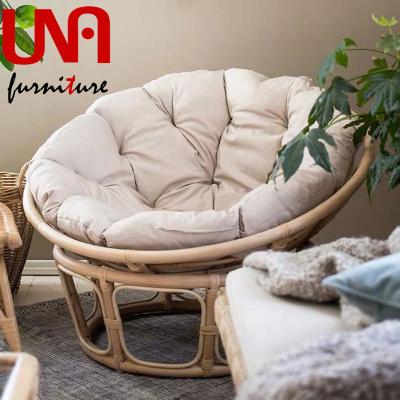 China Cane Reading Leisure Double Radar Rattan Hotel Egg Chair Papasan Wicker Chair Eco-friendly Natural Wood Rattan Chair for sale