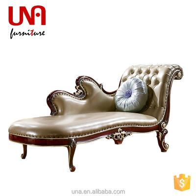 China Other High Quality French Extended Modern Wooden Leisure Sofa Chair European Style Chaise Lounge for sale