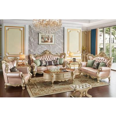 China Leather Furniture Champagne Gold Wooden Sofa Set Sofa Room Sofas Modern Minimalist Couch Living Gold Luxury Arabic Modular for sale