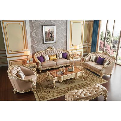 China Other Luxury Antique Living Room Sofa Sets Wooden Carving Couch Contemporary Leather Sectional Sofas for sale