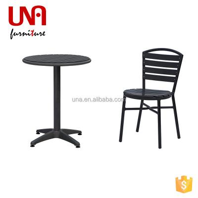 China Modern Outdoor Garden Furniture Sets Poolside Aluminum Plastic Wooden Table And Chairs for sale