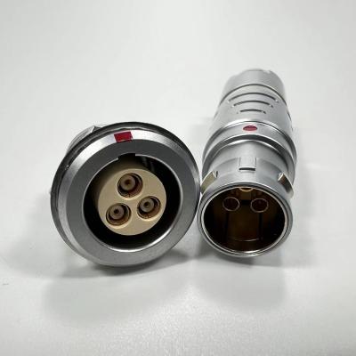 China 3 Coaxial Push Pull Circular Connectors plug PPS PEEK Insulator for sale