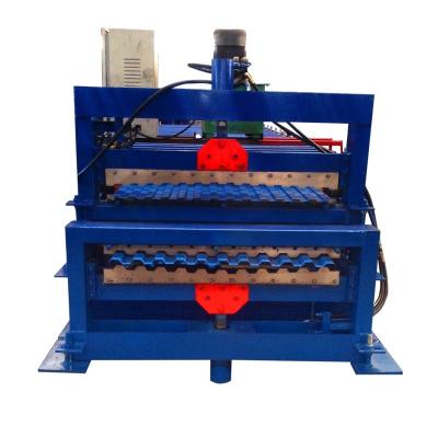 China Building Material Shops Double Layer Corrugated Roofing Sheet Making Machine for sale