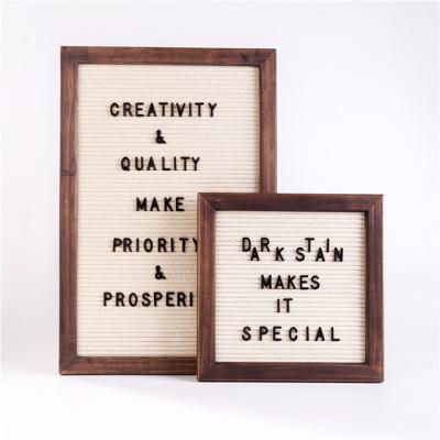 China Diy Felt China Oak Frame Letter Board Set With Wooden Backing And Plastic Letters for sale