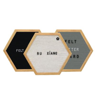 China Europe Hexagon Shape Oak Wood Changeable Message Felt Letter Board Trailer for sale