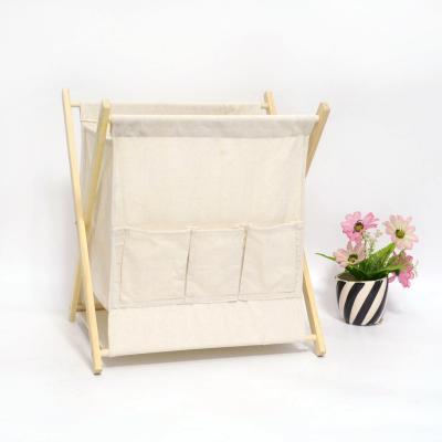 China Solid Wood Folding Magazine Rack Wooden Newspaper Racks for sale