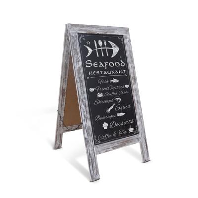 China Eco-Friendly Shape Folding Easel Table Wooden Blackboard With Stand For Message Note Board for sale