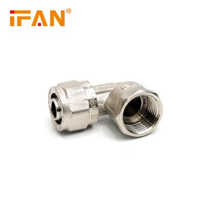 China CW617 Ifanplus Manufacturer PEX Brass Compression Fitting Plating Color 16 - 32 mm Female PEX Elbow Fittings for sale