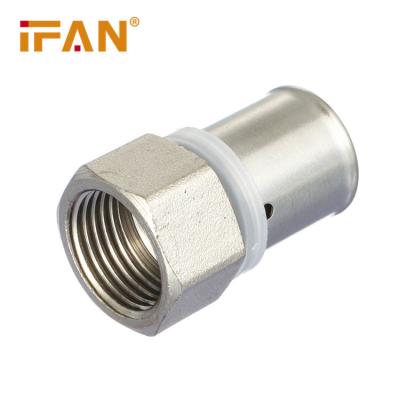 China 57-3 Ifan 57-3 Brass PEX Pipe Press Fitting 16 - 32 mm Female Socket White Color PEX Fittings for sale