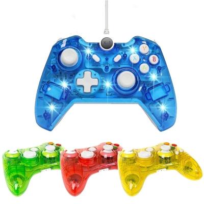 China Transparent VIBRATION MOTOR Gaming Pad With LED For XBOXes 360 Game Cable Joystick For XBOXes 360 Controller With USB Cable for sale