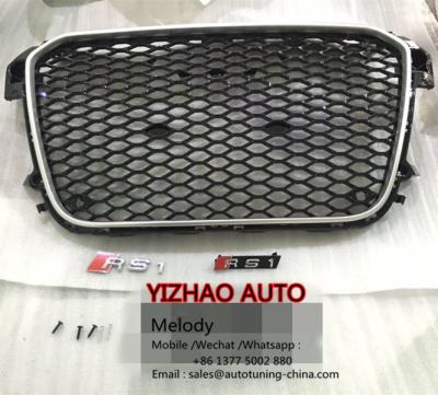 China Sports Aftermarket Facelift Front Grill RS1 Style Sport Grille For A1 2013 Grille Black for sale