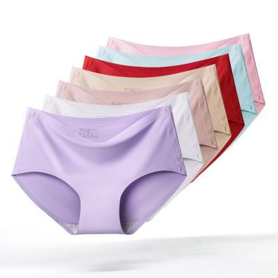 China High Quality Antibacterial Big Girl Panties Seamless Female Lingerie Plus Size Underwear Ice Silk Women's Panties for sale