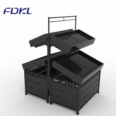 China black fruit and vegetable gondola supermarket single side/double side shelf shop charts for sale