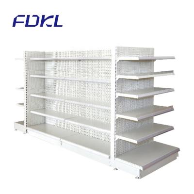 China 2021 Good Quality Customized Double Sided Double Side Supermarket Shelf Steel Display Rack for sale