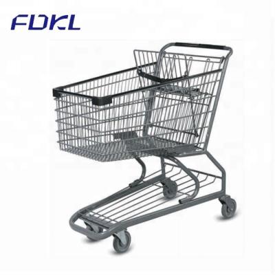 China Unfolding New Design 80L/100L/120L/160L Shopping Trolley Used In Supermarket for sale