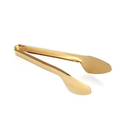 China New Viable Wholesale Golden Bread Clip Multifunctional High Quality Stainless Steel BBQ Tongs Food Clip for sale