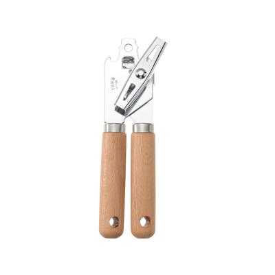 China Viable Can Opener Hot Selling Various Multifunctional Kitchen Tools Wooden Metal Handle Opener Stainless Steel Plastic Can Opener for sale