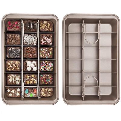 China High Quality Viable Cube Cake Molds Carbon Steel Nonstick Coating Brownie Pan Checkered Brownie Cake Molds for sale