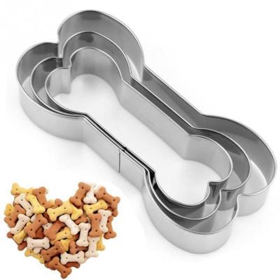 China Viable Wholesale Baking Type Stainless Steel Biscuit Utensils Three Sizes Dog Bone Shape Mold Bone Mold for sale