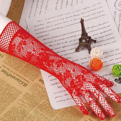 China Wholesale fashionable cheap sexy ELBOW temptation mesh jacquard wedding uniform gloves for sale